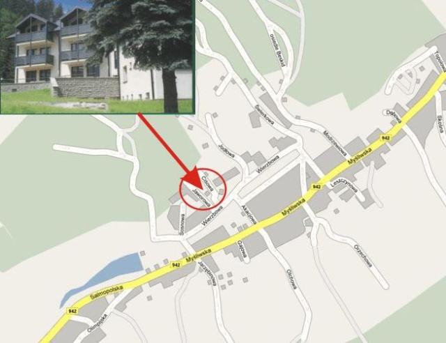 Lokalizacja Ośrodka Szkoleniowo-Wypoczynkowego "CIS".