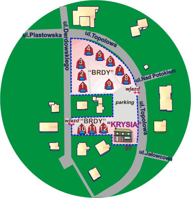 Plan Ośrodka Wczasowego Politechniki Śląskiej w Jastrzębiej Górze.